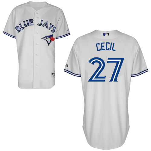 Brett Cecil #27 MLB Jersey-Toronto Blue Jays Men's Authentic Home White Cool Base Baseball Jersey